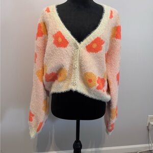 Floral Button-Up Women's Cardigan